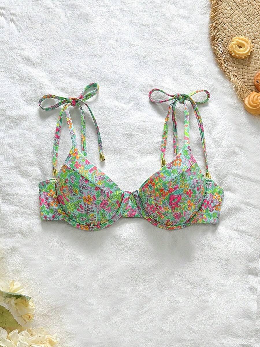 GÓRA OD BIKINI ROŚLINNY WZÓR