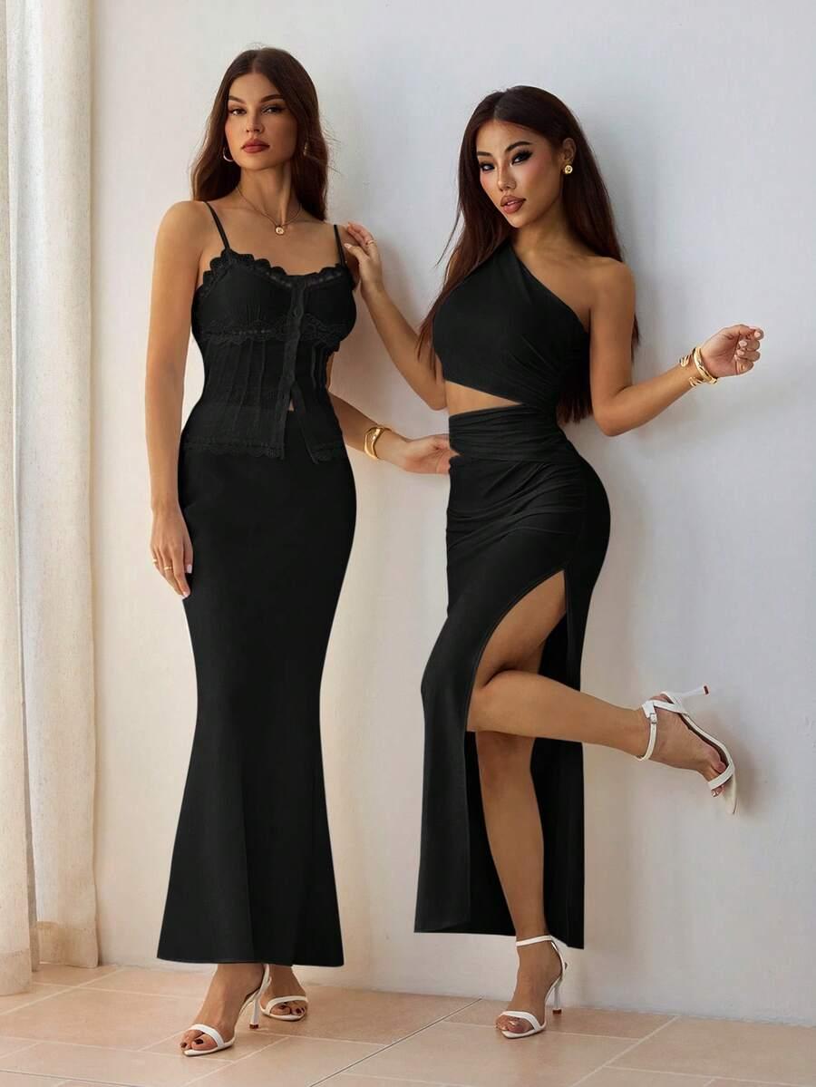 CZARNA MAXI SUKIENKA