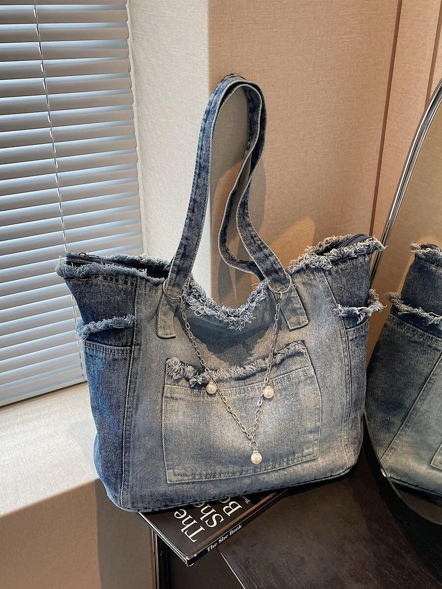 NIEBIESKA TOREBKA NA RAMIĘ JEANS