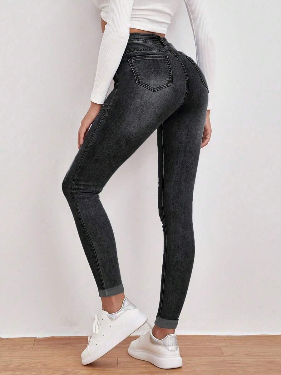 CZARNE SPODNIE JEANS
