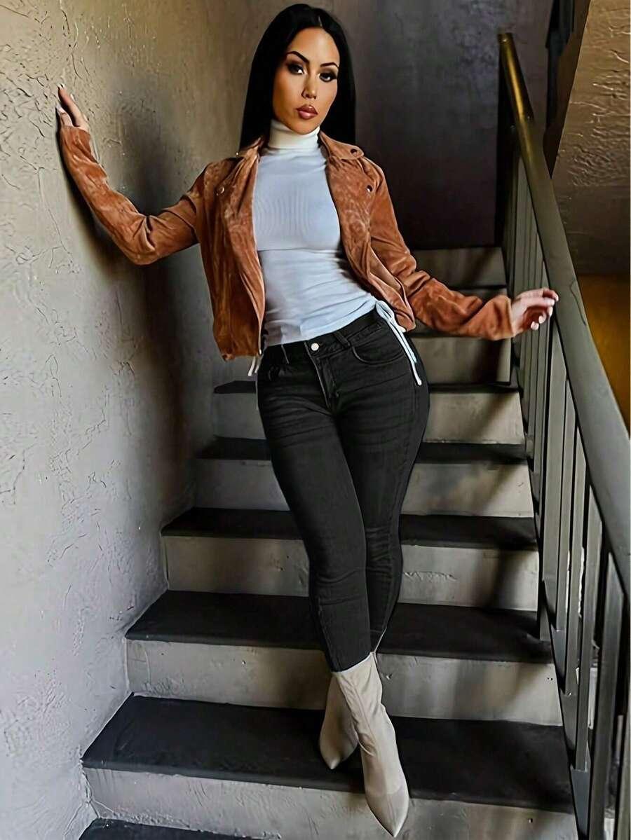 CZARNE SPODNIE JEANS