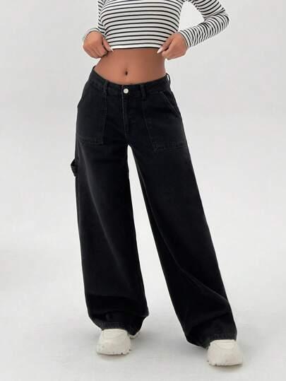 czarne spodnie jeans 