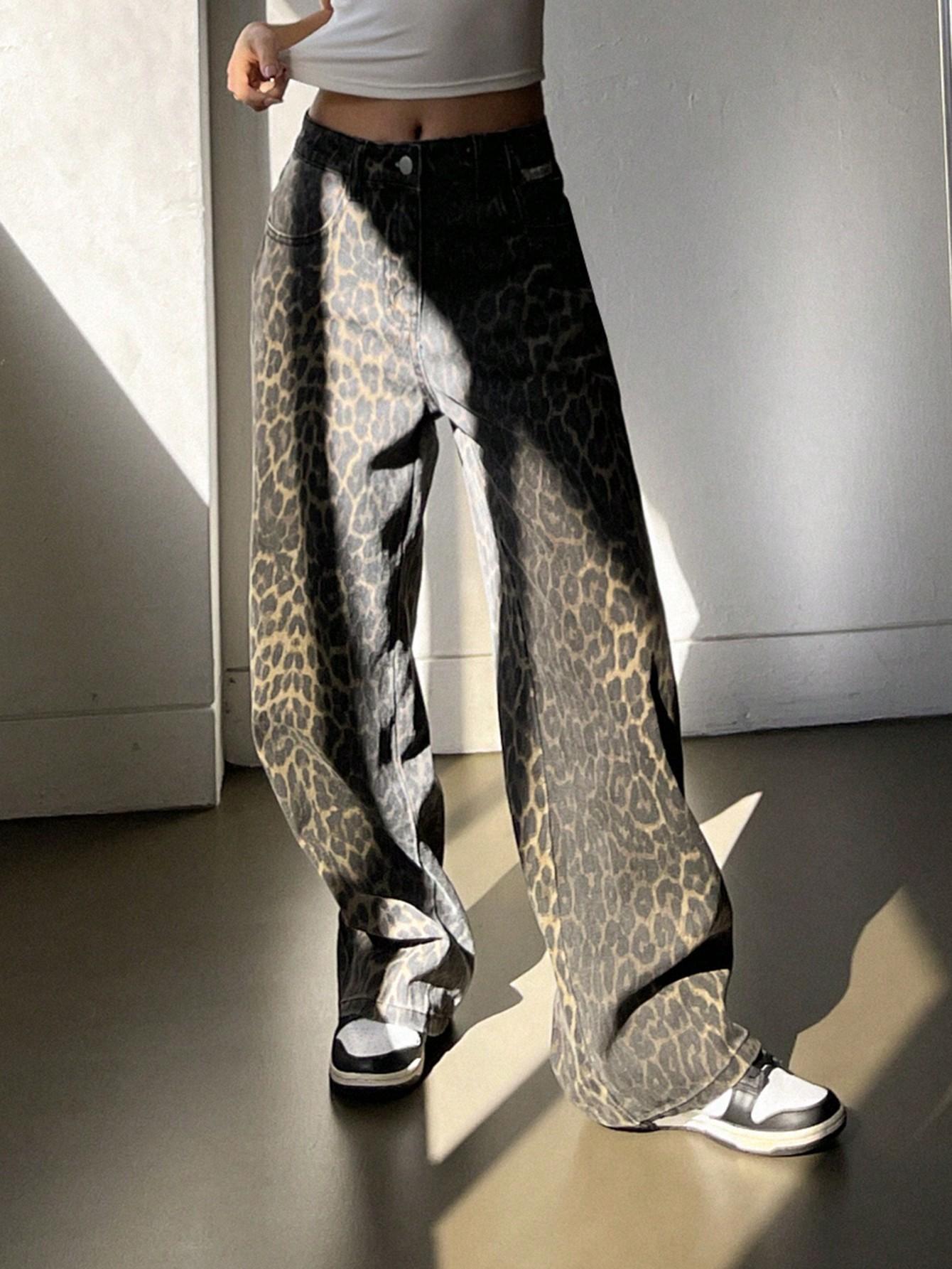 SPODNIE JEANSOWE ANIMAL PRINT