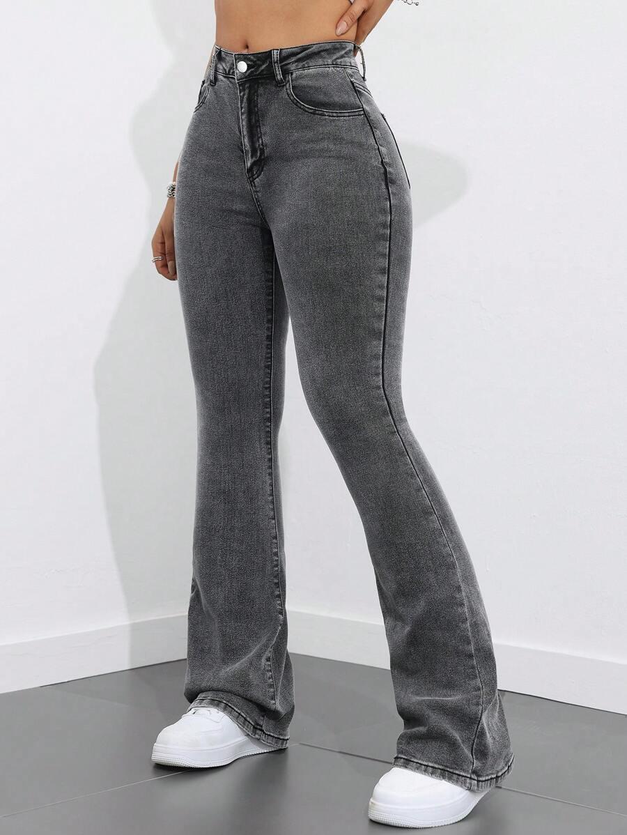 SZARE SPODNIE JEANS