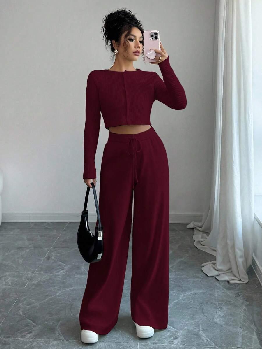 bordowy dzianinowy sweter 