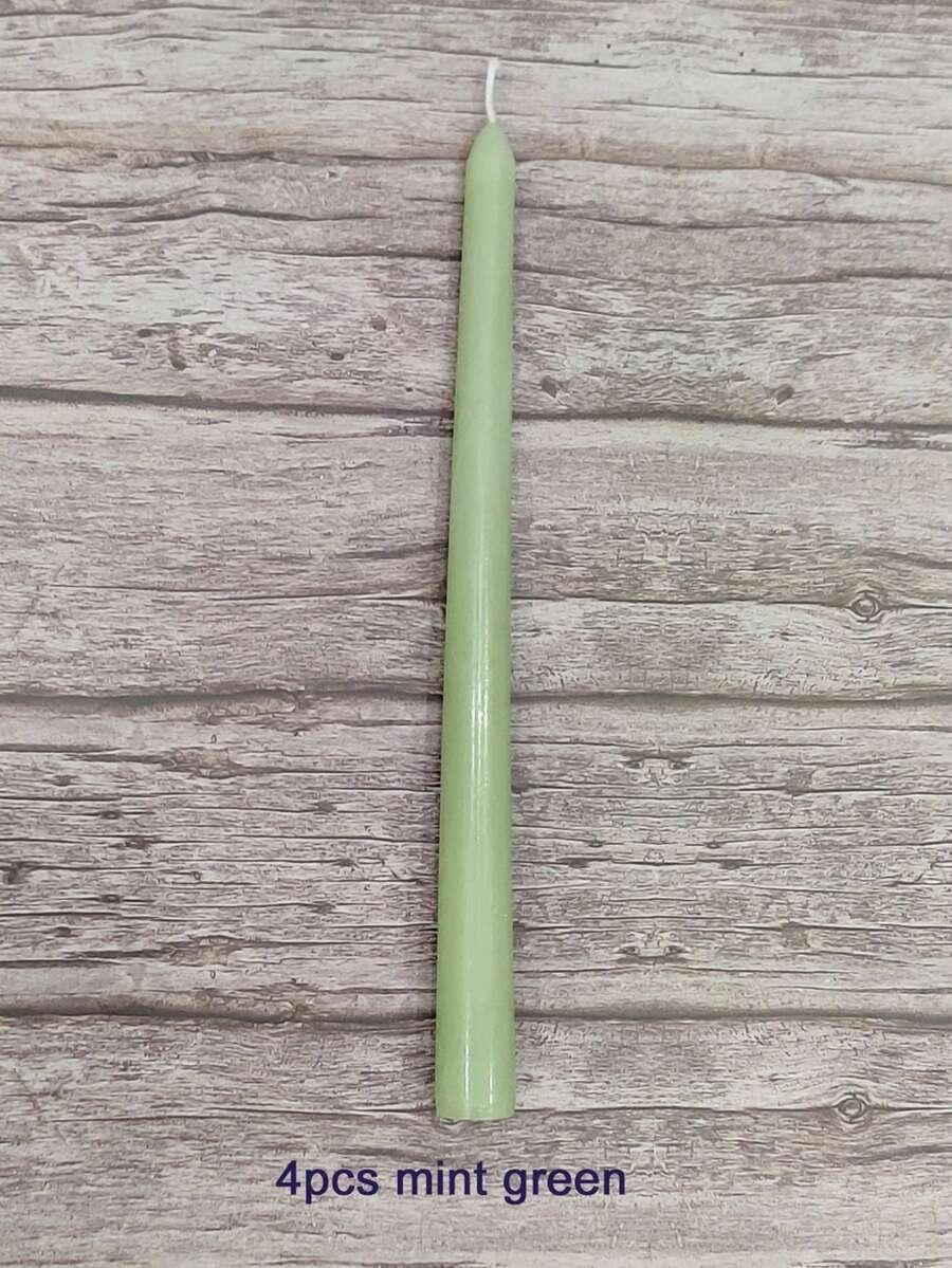 zielone świece stołowe 4-pack