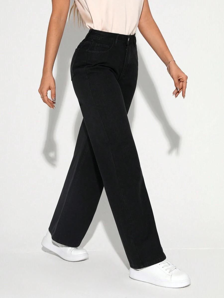 CZARNE SPODNIE JEANS