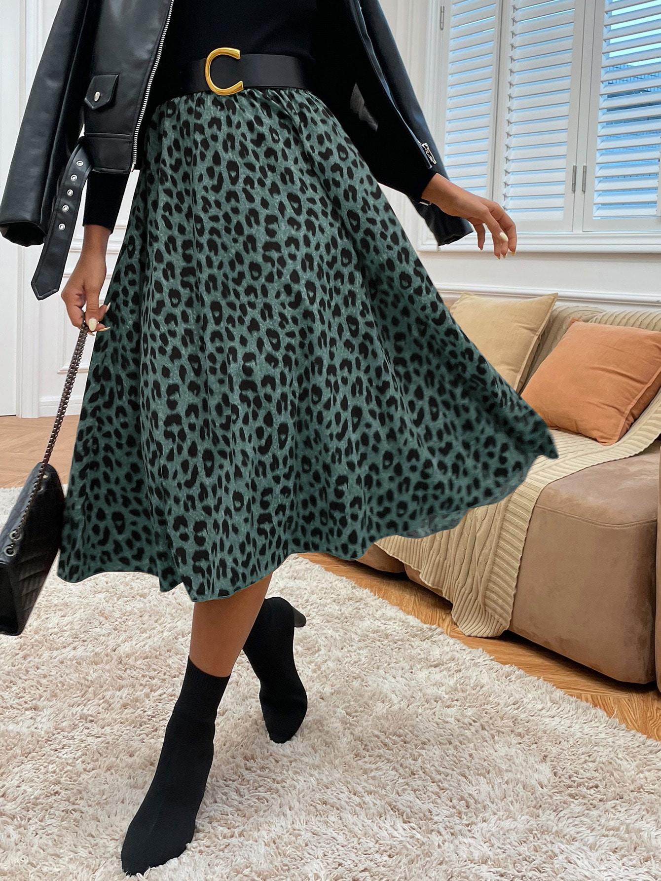 midi spódnica animal print