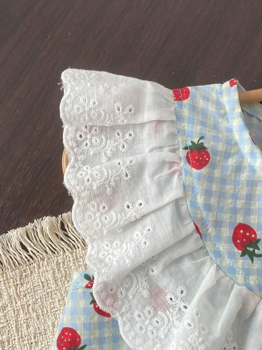 komplet spodnie bluzka wzór truskawki