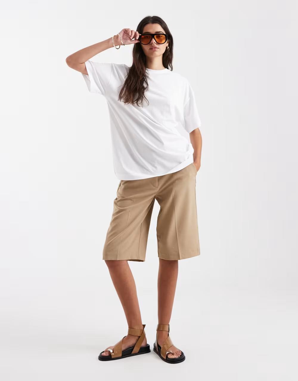 BIAŁY bawełniany T-SHIRT BASIC