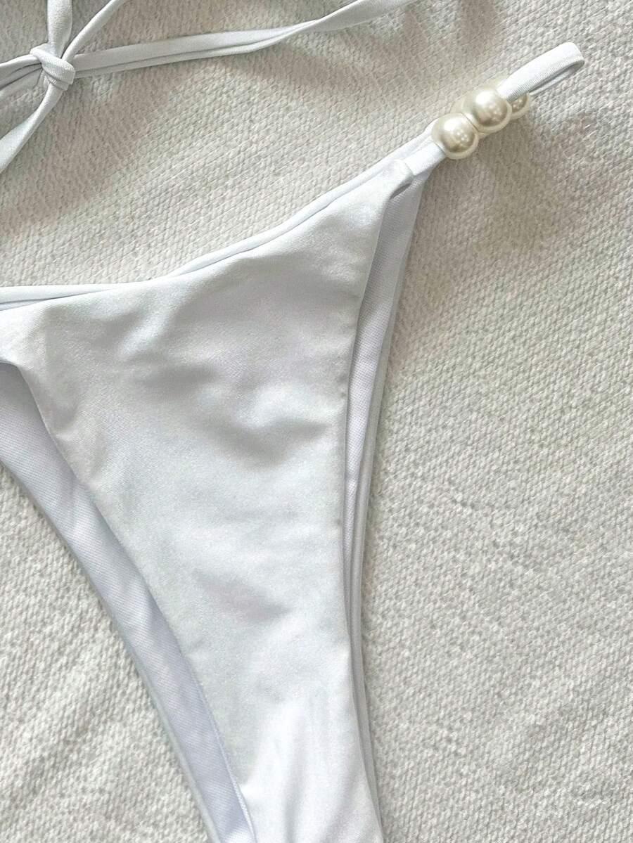 biały komplet DWUCZĘŚCIOWY STRÓJ KĄPIELOWY sarong