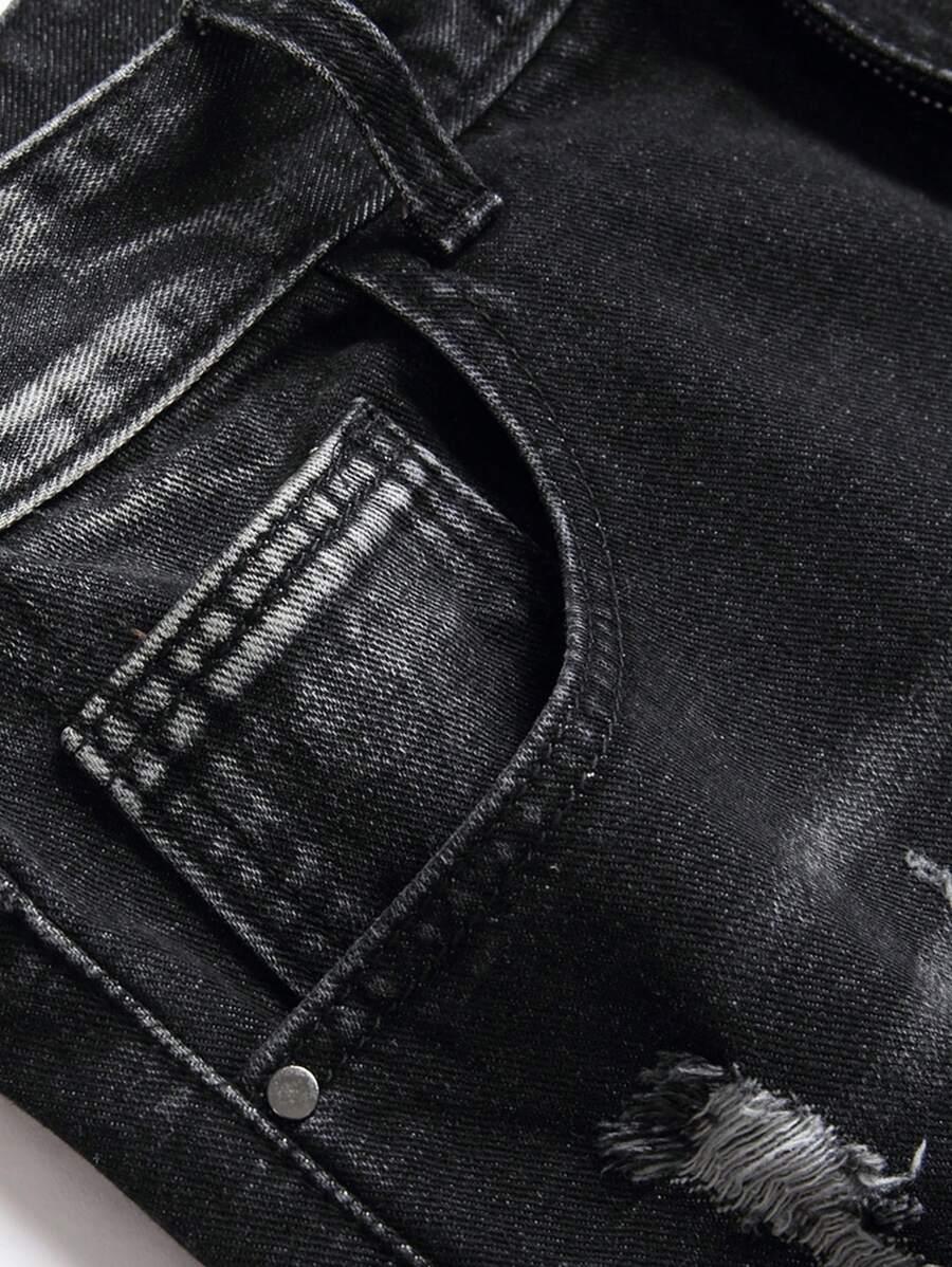 czarne spodnie ripped