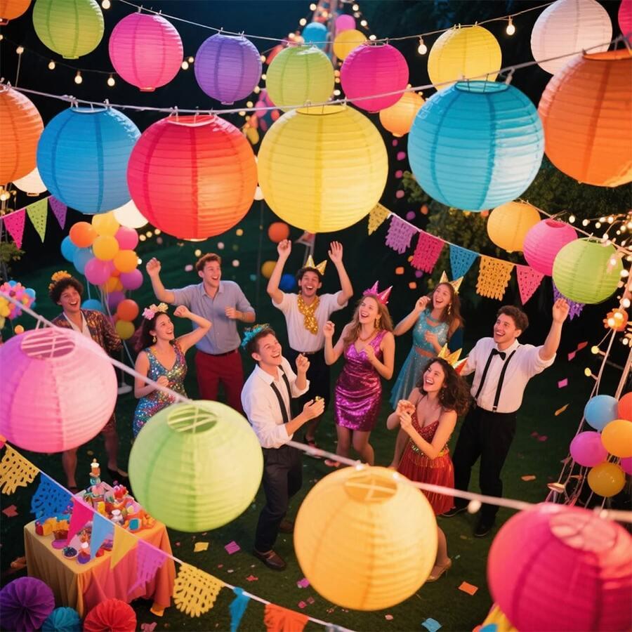 ŻÓŁTY LAMPION PAPIEROWY 10-PACK