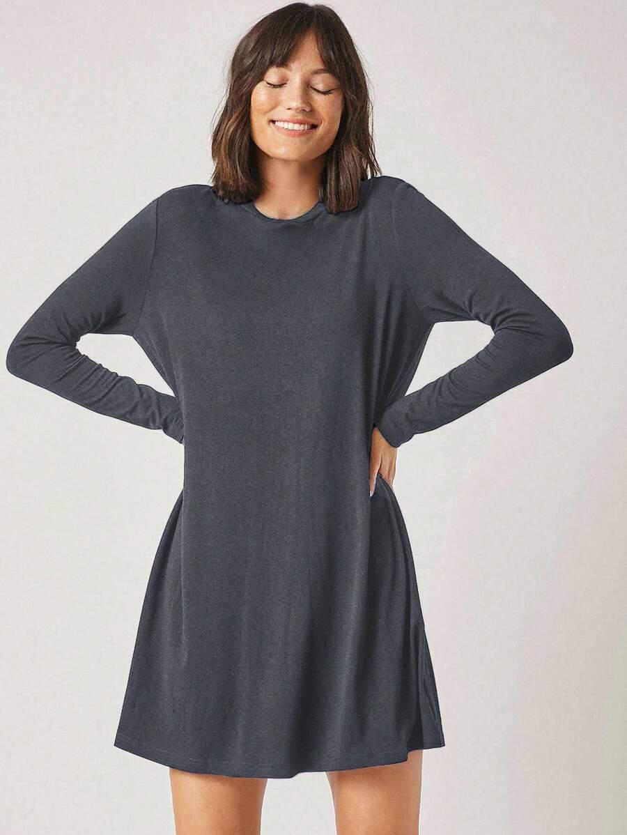 SZARA MINI SUKIENKA