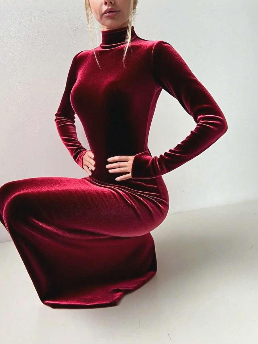 czerwona maxi sukienka