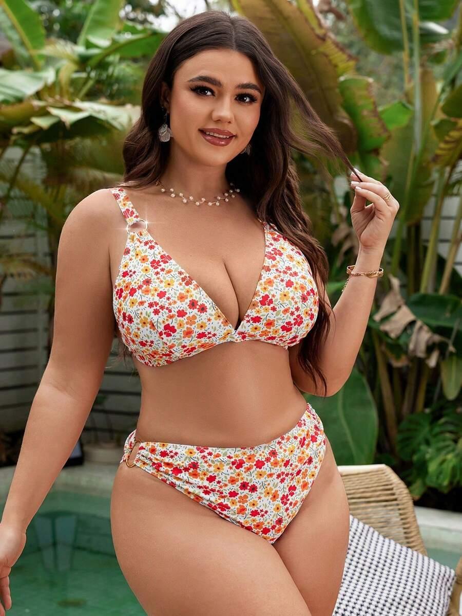 Dół od bikini kwiaty 