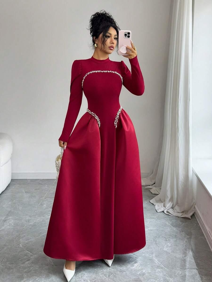 czerwona maxi sukienka
