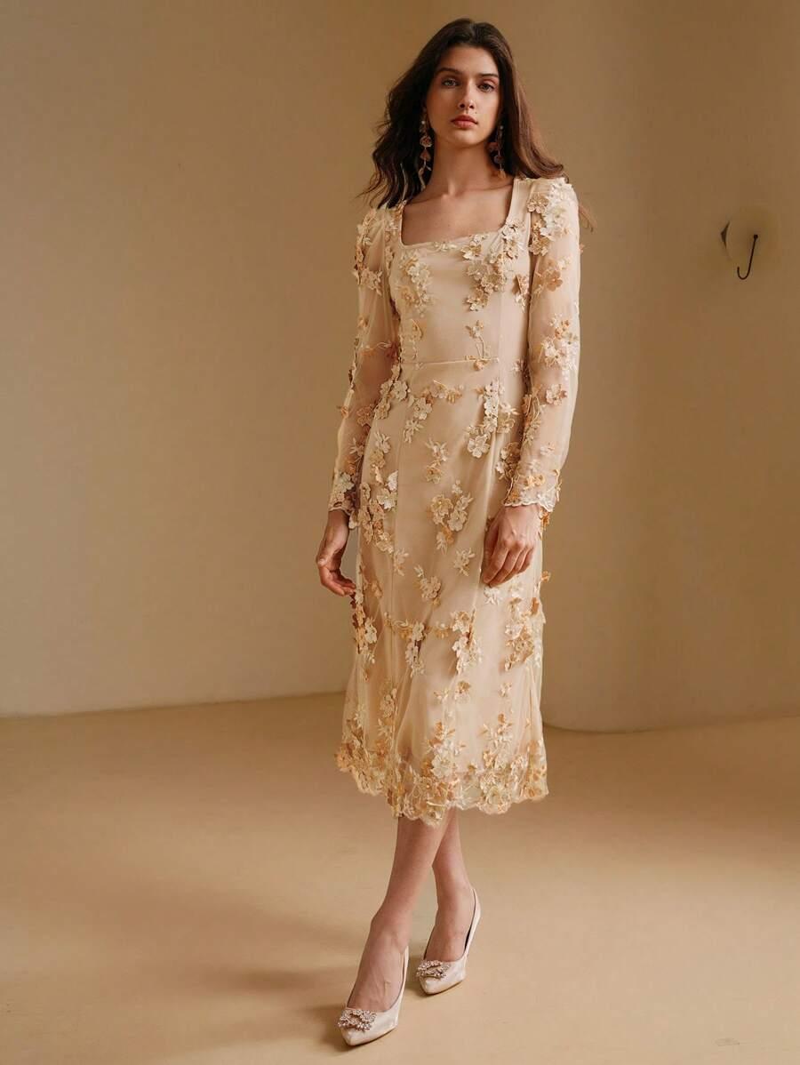 ELEGANCKA KOKTAJLOWA MIDI SUKIENKA
