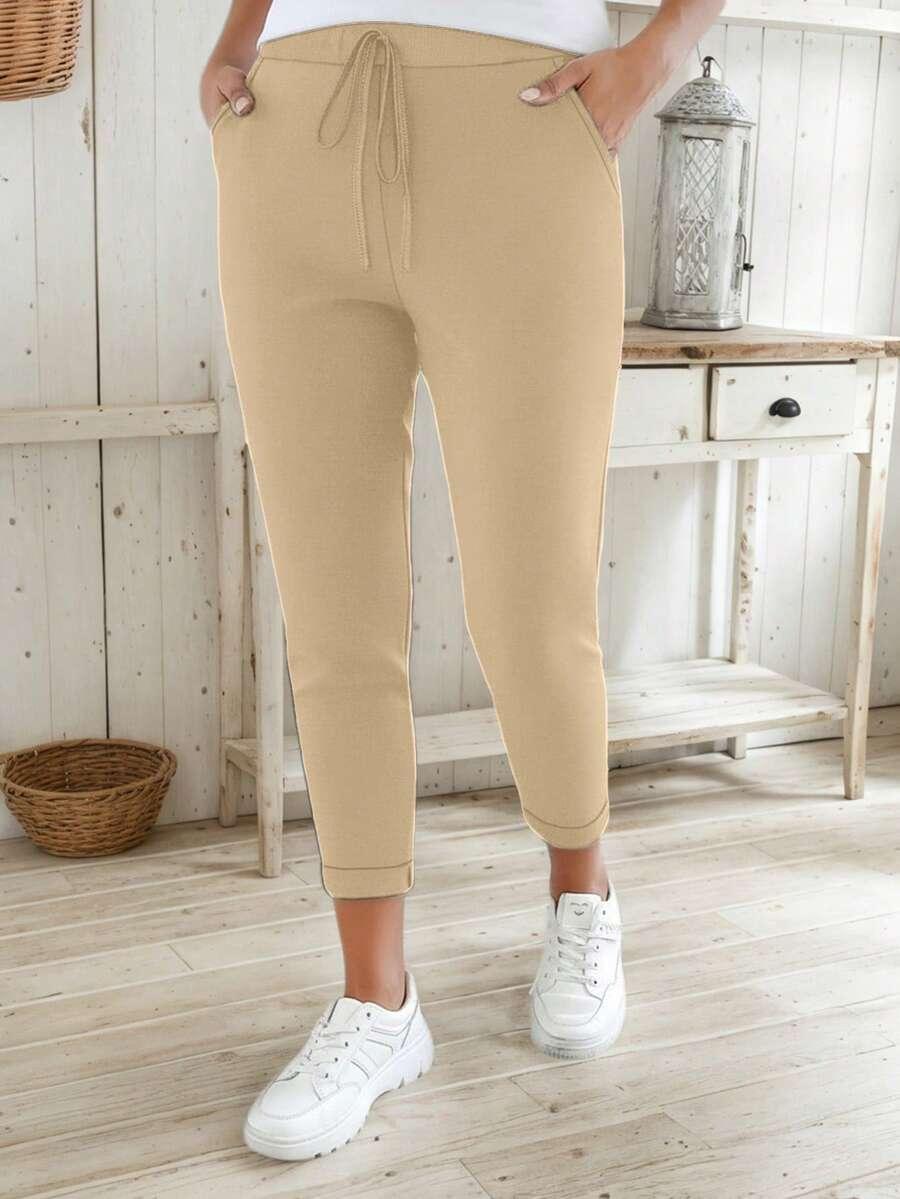 beżowe spodnie casual