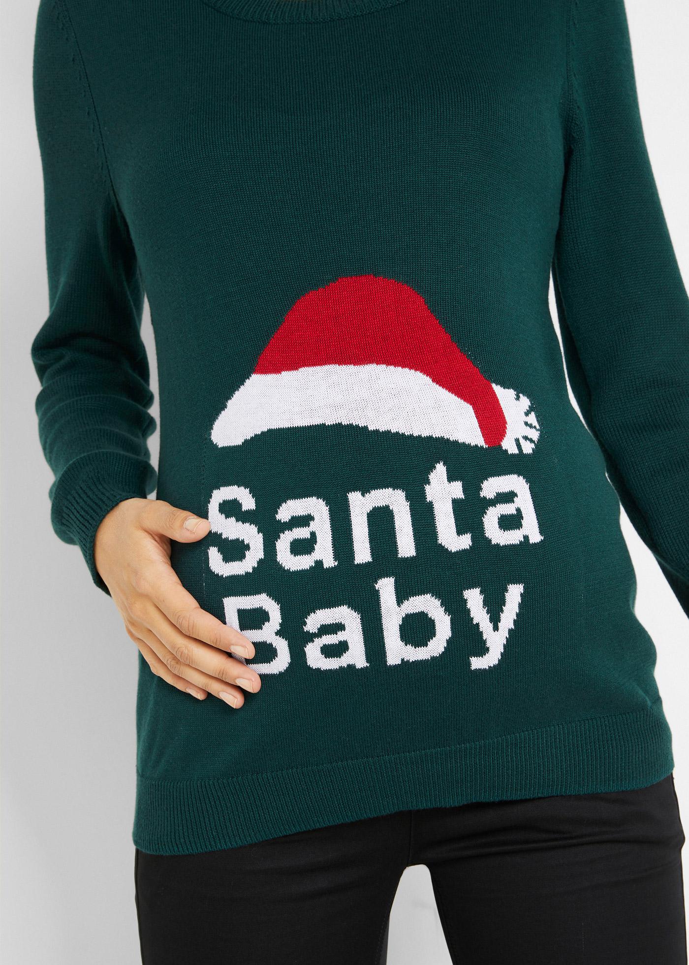 SWETER CIĄŻOWY Z BOŻONARODZENIOWYM MOTYWEM