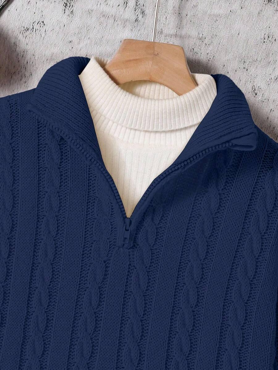 granatowy dzianinowy sweter 