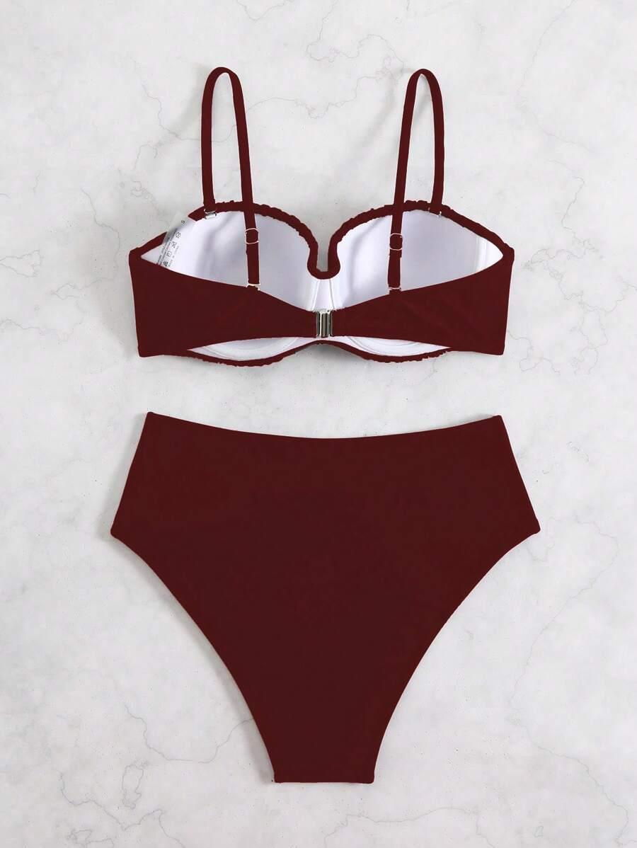 bordowa góra od bikini 