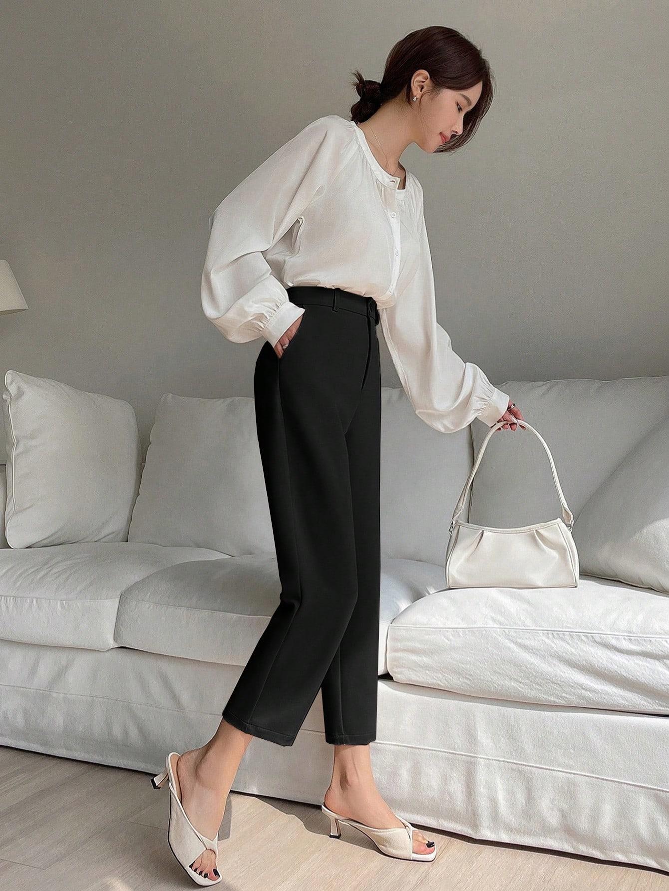 czarne eleganckie spodnie 7/8