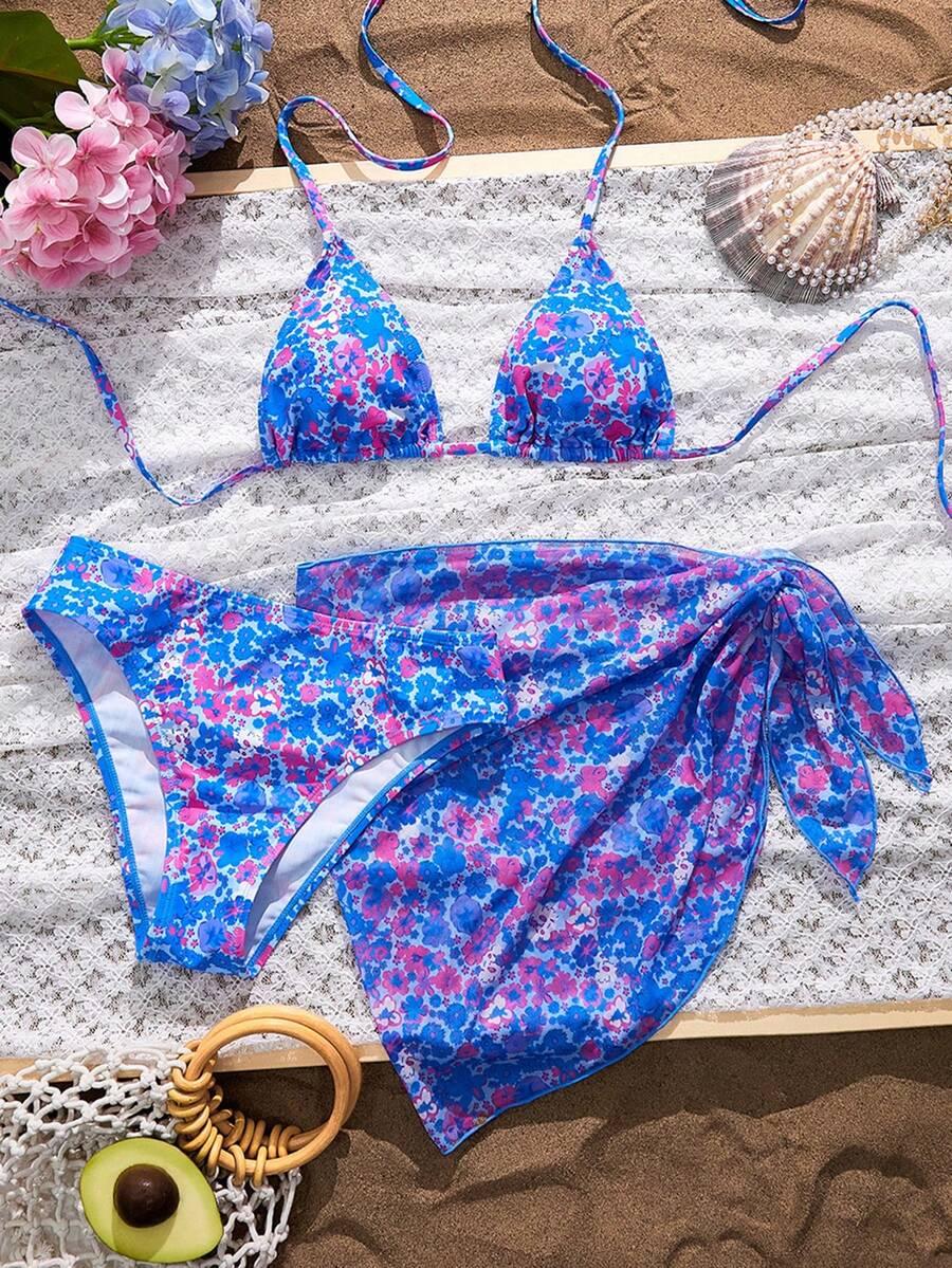 dwuczęściowy strój kąpielowy sarong komplet