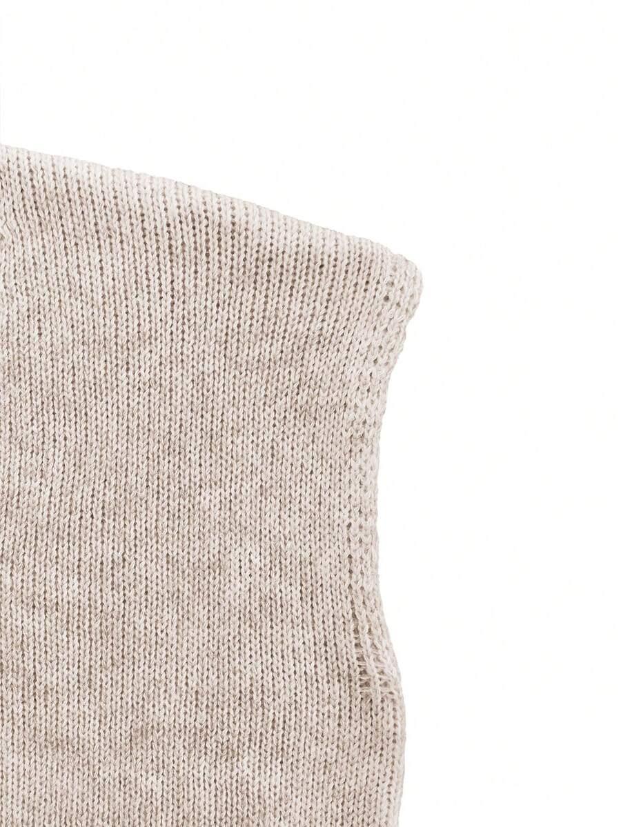beżowy sweter krótki rękaw