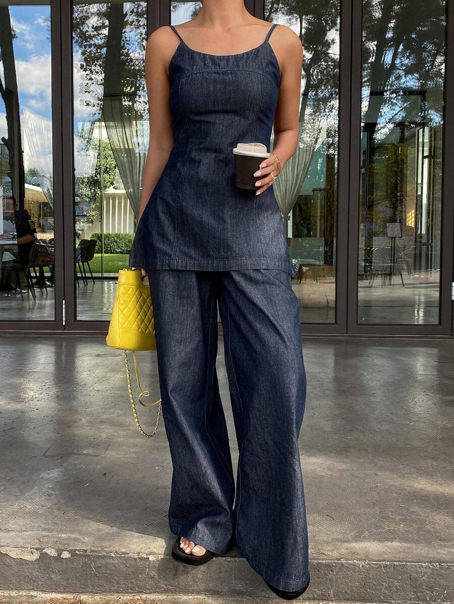 TOP NA RAMIĄCZKACH JEANS