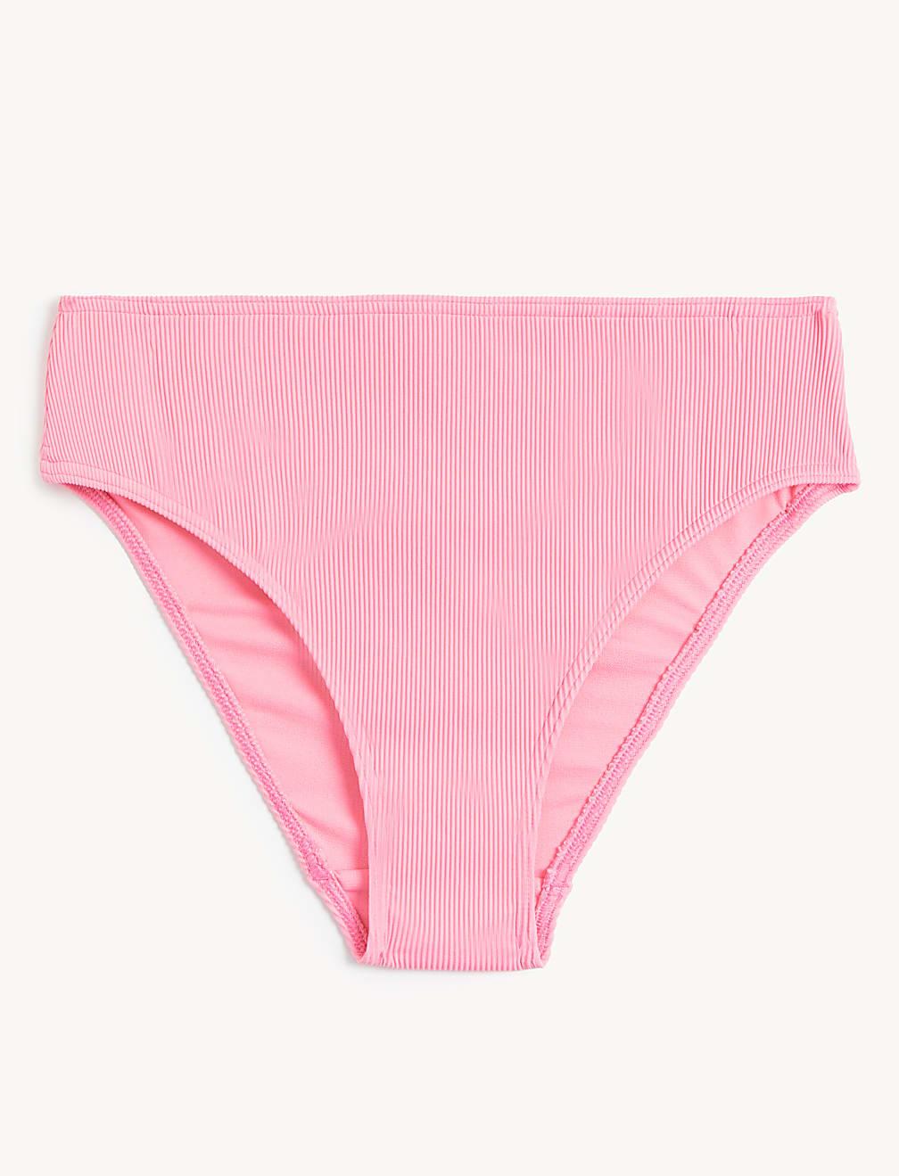 RÓŻOWY DÓŁ OD BIKINI PRĄŻKI T52-8968W-UJ