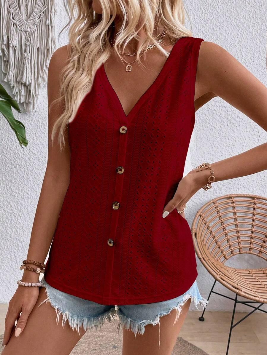 bordowa bluzka v neck 