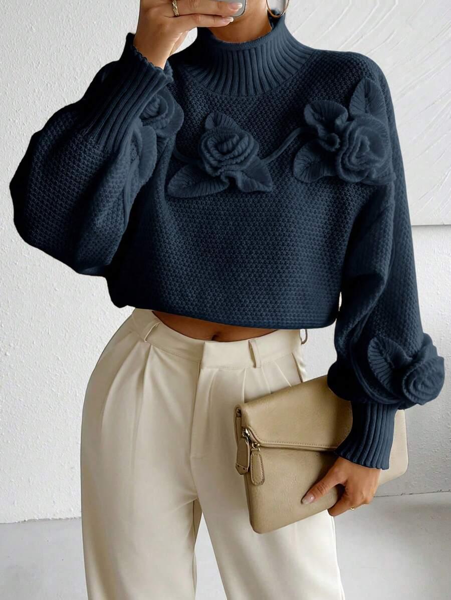 granatowy sweter stójka