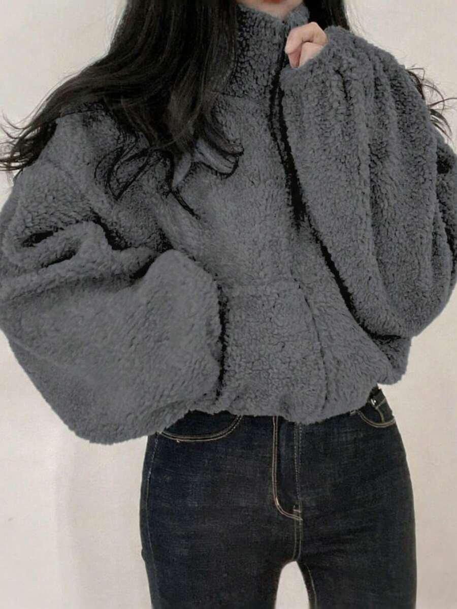 SZARA BLUZA ZAMEK