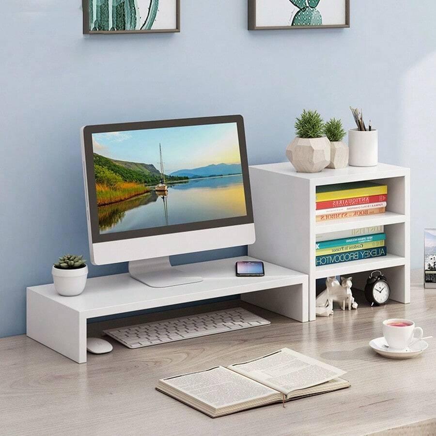 BIAŁA PÓŁKA POD MONITOR