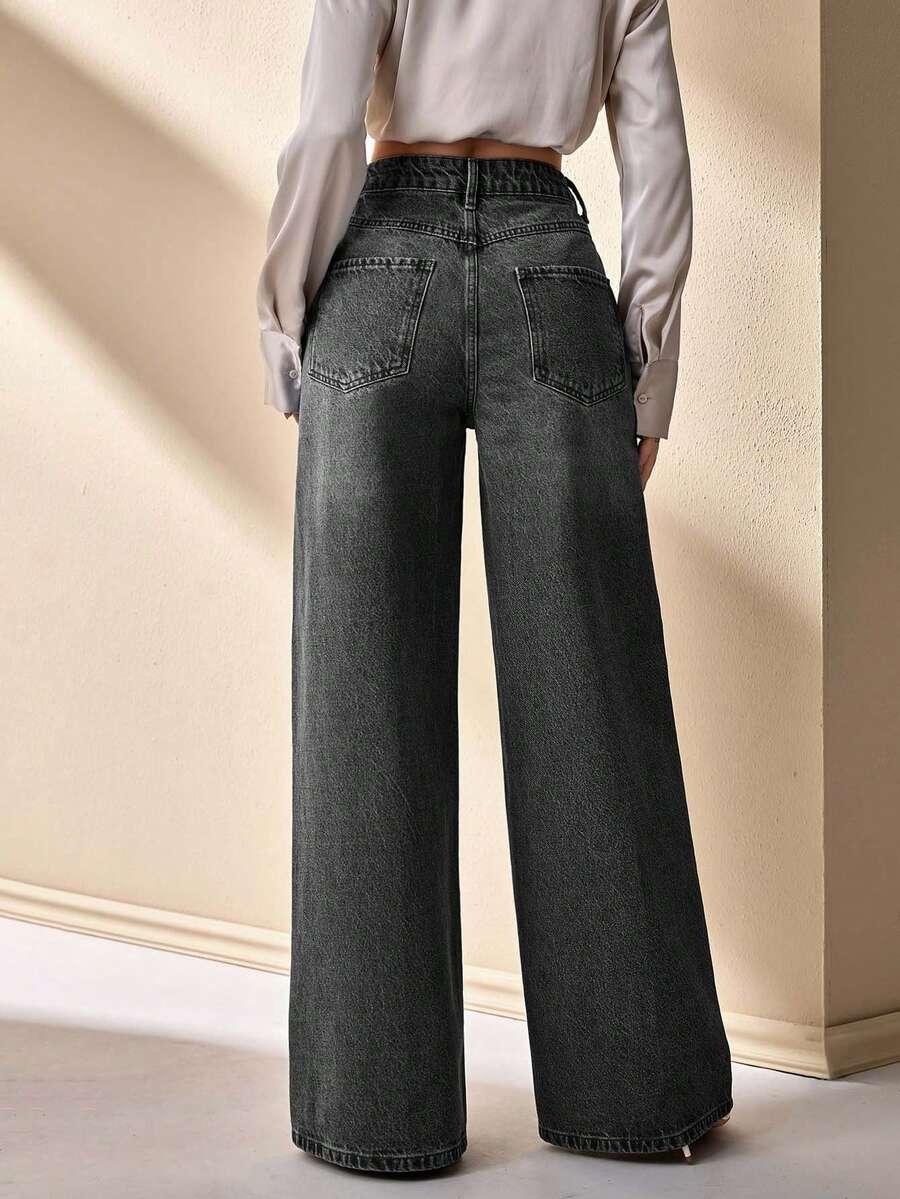 spodnie jeans wysoki stan