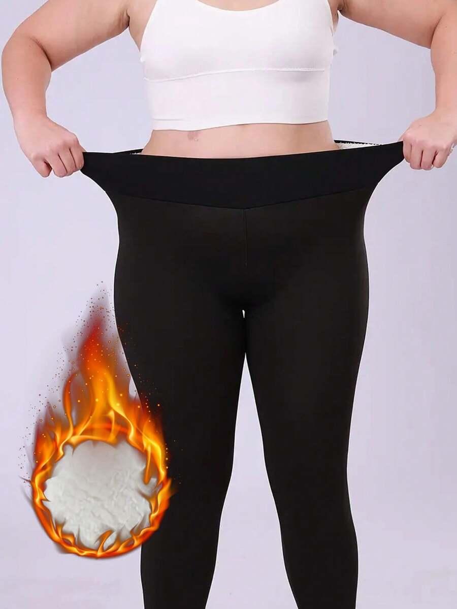 CZARNE OCIEPLANE LEGGINSY 