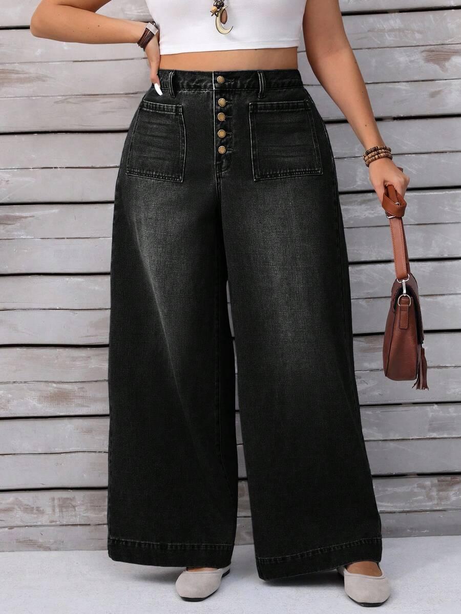 czarne spodnie jeans kieszenie 