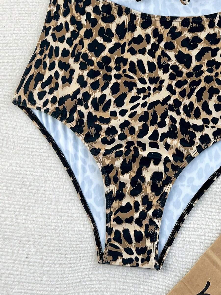 JEDNOCZĘŚCIOWY STRÓJ KĄPIELOWY ANIMAL PRINT WYCIĘCIE 