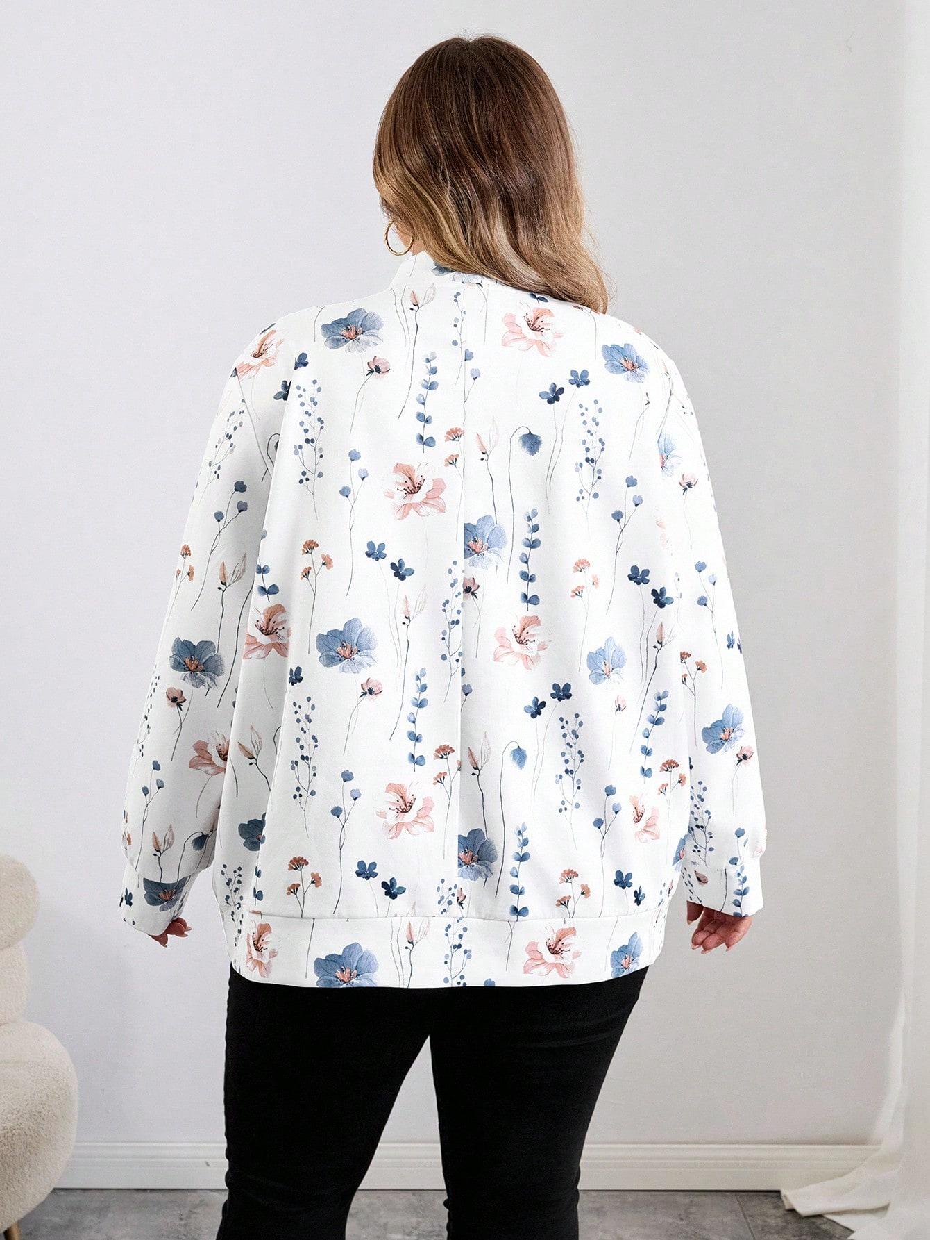 BLUZA ROZPINANA W KWIATOWY WZÓR
