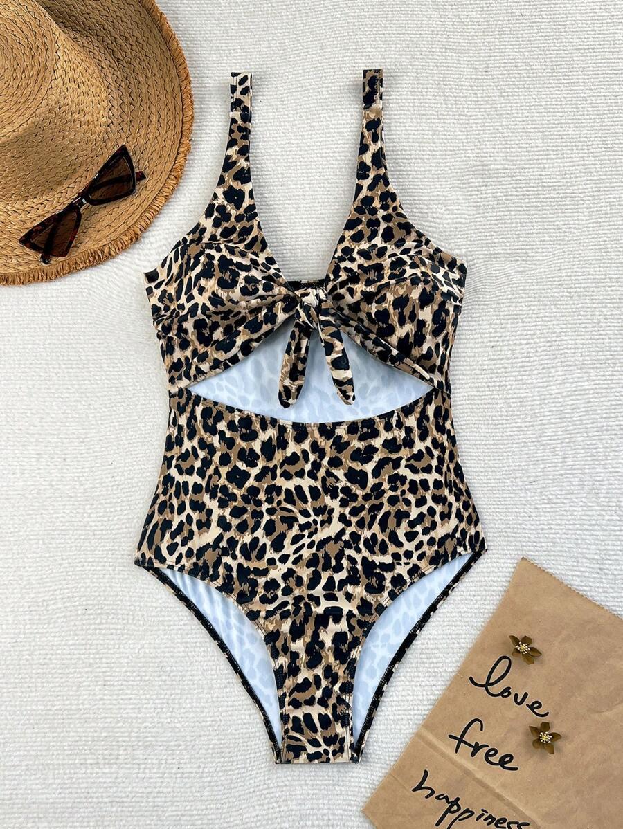 JEDNOCZĘŚCIOWY STRÓJ KĄPIELOWY ANIMAL PRINT WYCIĘCIE 