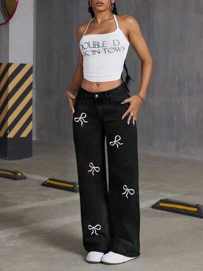 CZARNE SPODNIE JEANS