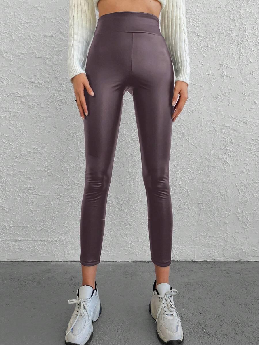 legginsy imitacja skóry wysoki stan