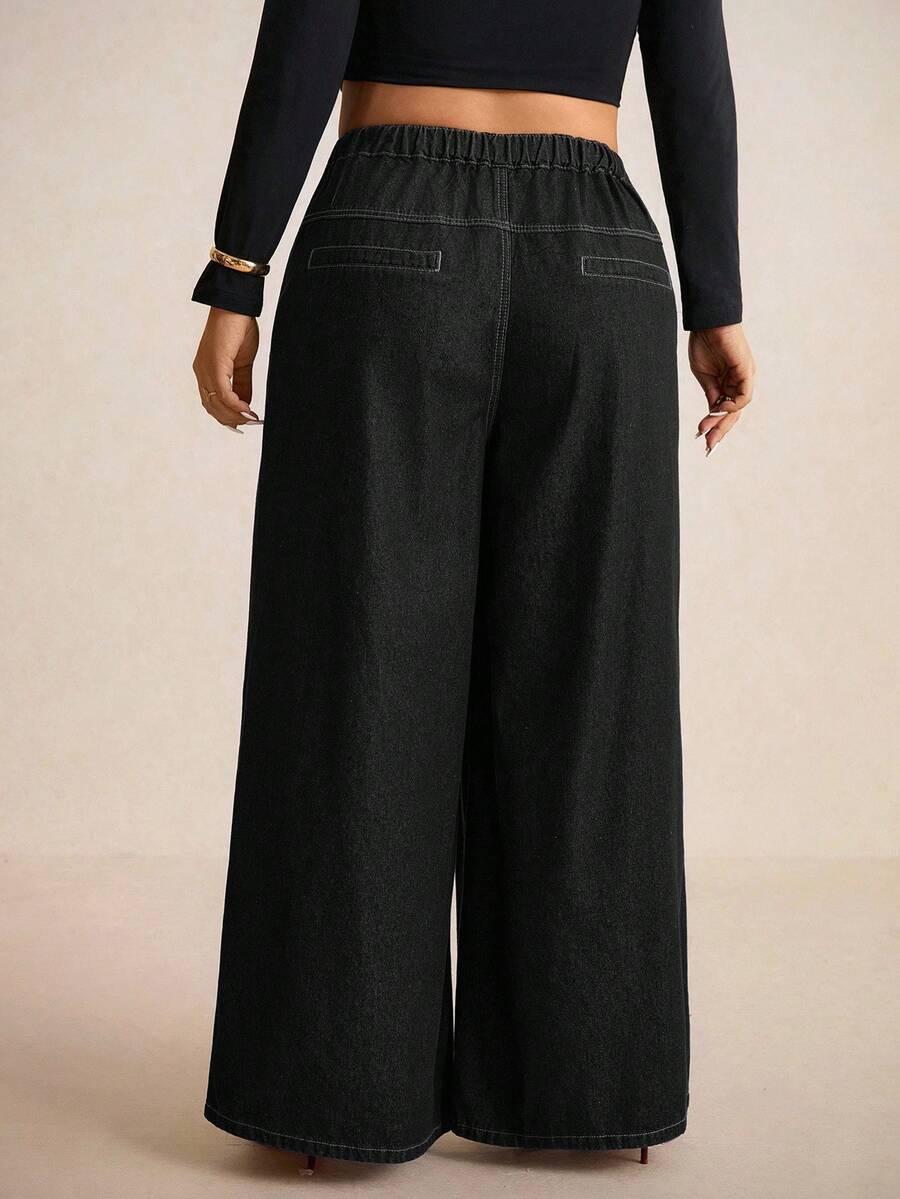 CZARNE SPODNIE JEANS 