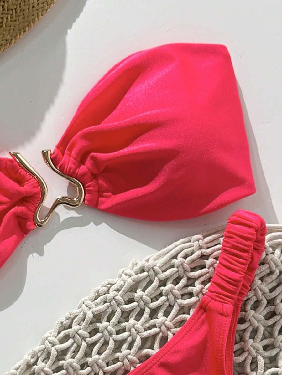 RÓŻOWY KOMPLET BIKINI