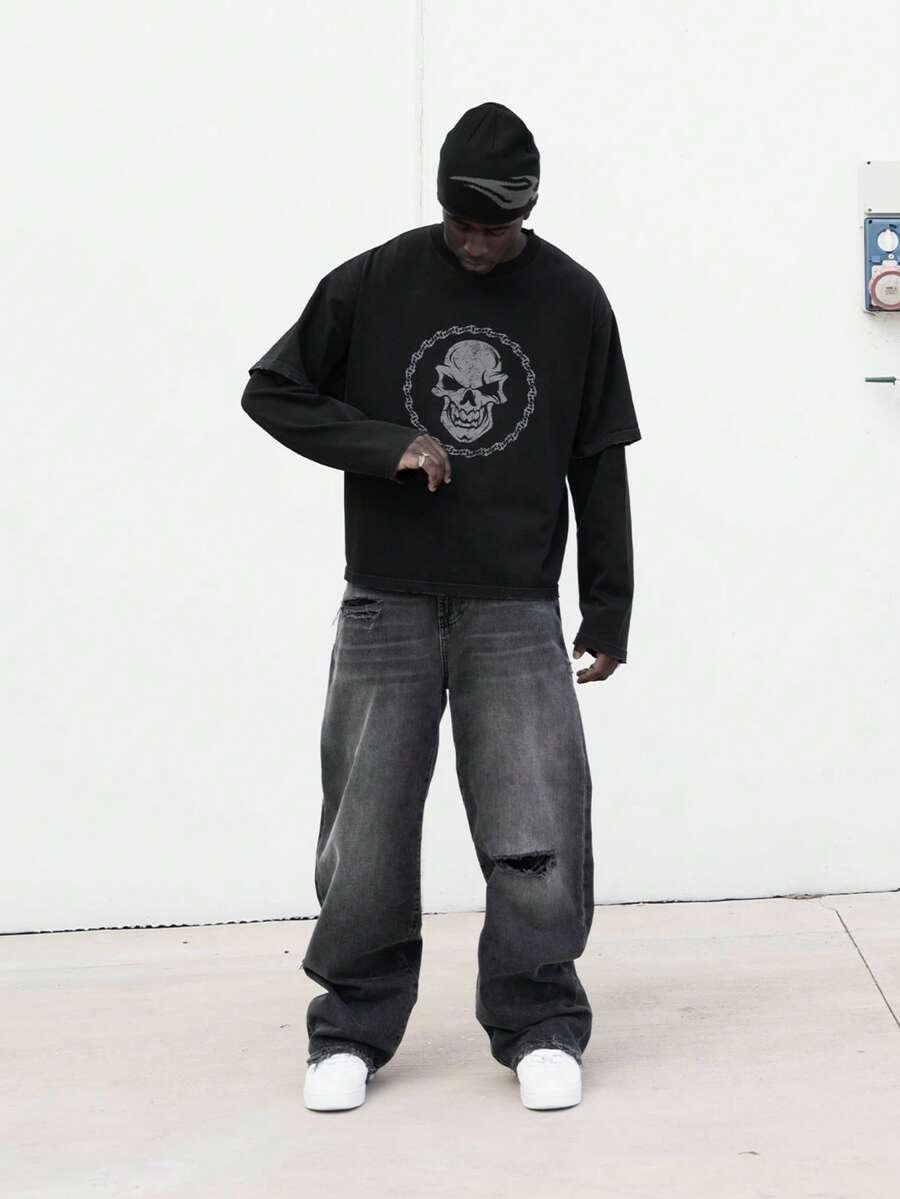 SPODNIE RIPPED JEANS