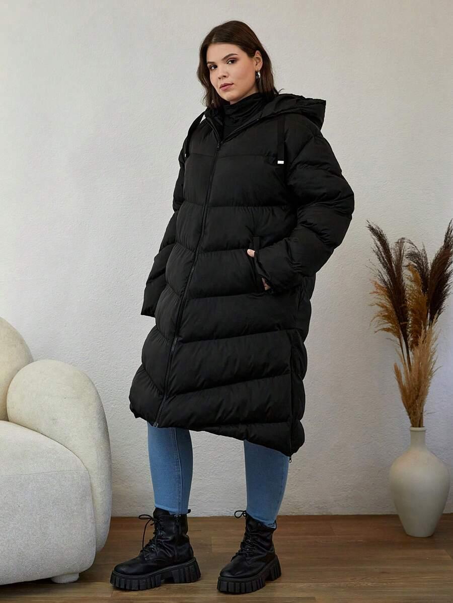 CZARNA PIKOWANA KURTKA KAPTUR