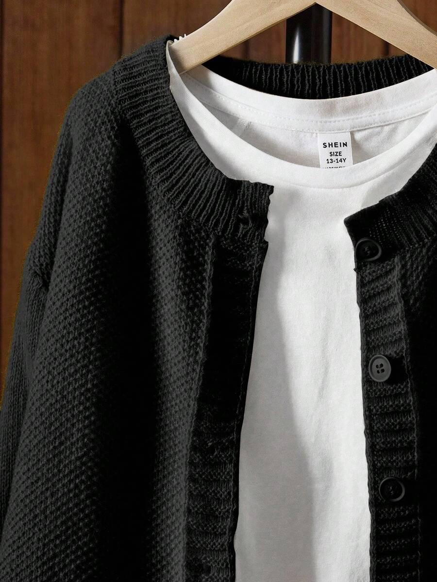 CZARNY SWETER GUZIKI 