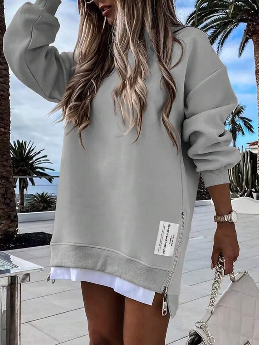 SZARA BLUZA ZAMEK