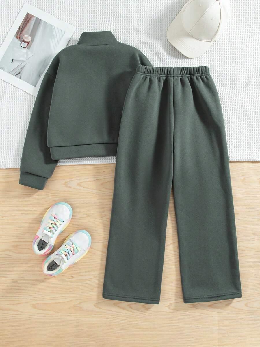 ZIELONY KOMPLET DRESOWY BLUZA SPODNIE